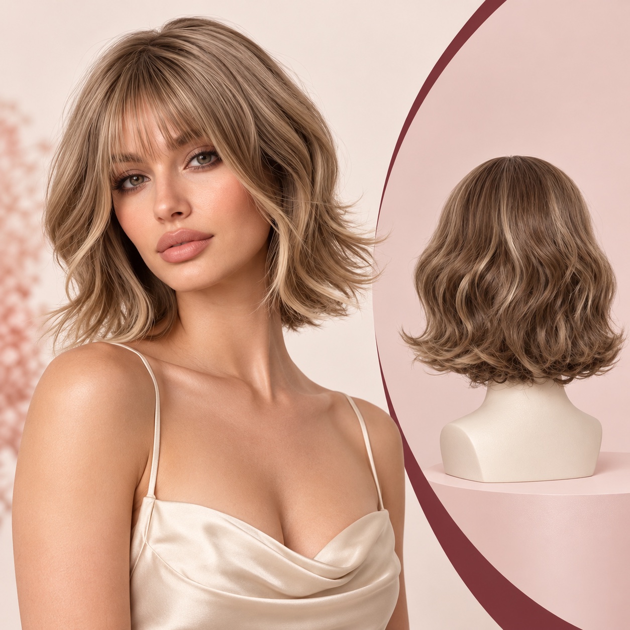 Full wig shown on a foreign model
